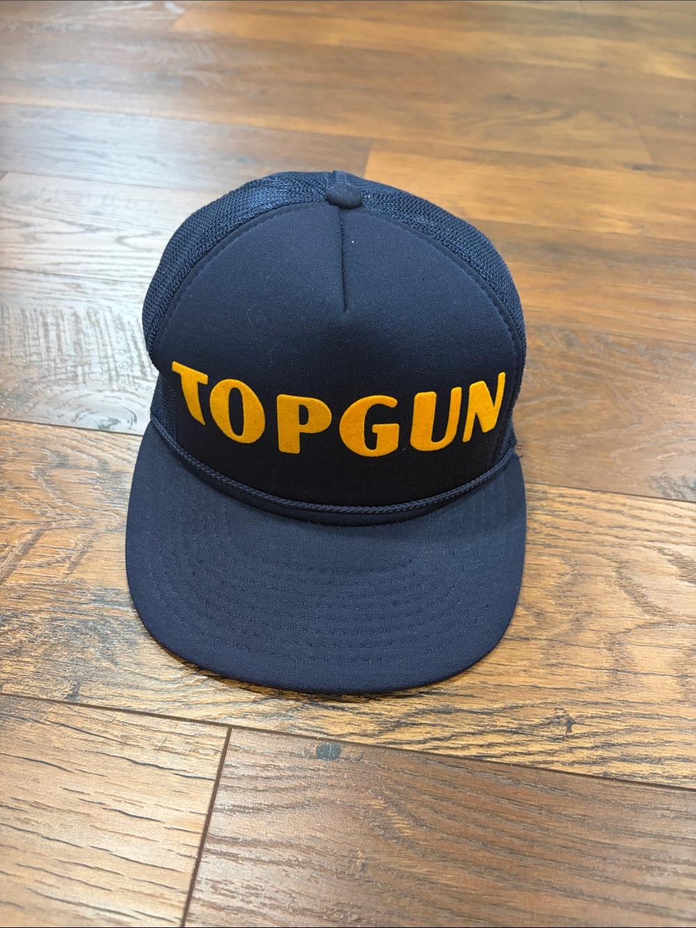Hanes Headwear TopGun Yellow embroidered Navy Blue SnapBack Cap
